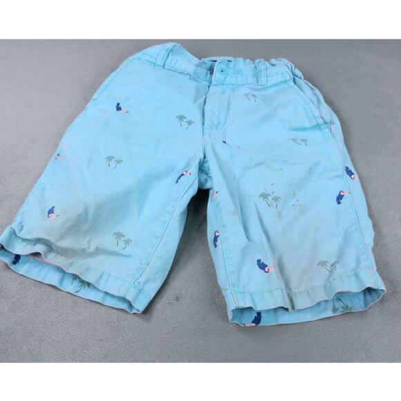 The Children’s Place Boys Shorts Size 8 Blue Toucan Palm Tree Print Casual - Picture 1 of 8